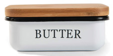 Butterdose, Butterglocke für250g Butter, Multi-Funktion Butter Dish,Bambusdeckel