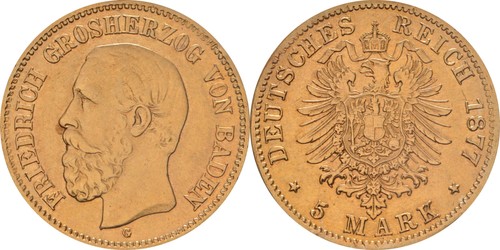 Baden mark 1877 185 - baden:5,