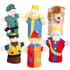 roba Kasperlefiguren aus Stoff, Handpuppenset 6-fach, Kinder Kasperpuppen für Pu