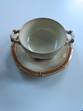 Nachlass-Suppentasse und Teller-Melitta-Porzellan Friesland Bambus ceracron-Rar