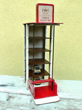 Caltex Holzspielzeug Parkhaus Parkgarage mit Seilzug für Modelautos 40er Jahre