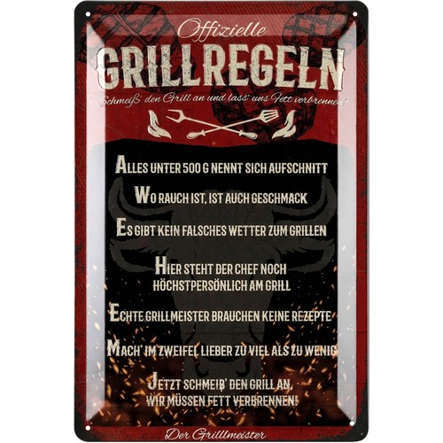 Retro blechschilder grillen - retro,