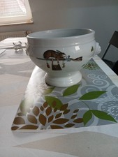 Löwenkopfterrine Porcelaine D'auteuil Chambord Paris Hase und Wachteln