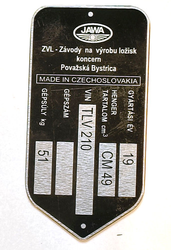 Rahmenplakette typenschild - rahmenplakette,
