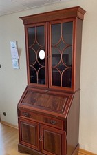 Biedermeier Sekretär mit Vitrine aus Mahagoni Regency England ANNO DOM