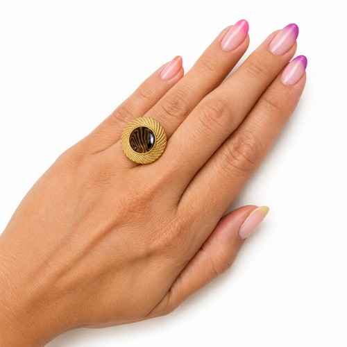 Damen ring schwarz edelstahl - damen,