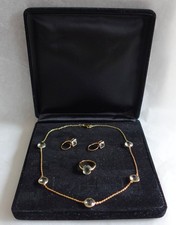 Prasiolith Set: Collier, Ring