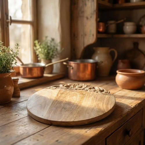 Schneidebrett holz rund natur - holz,