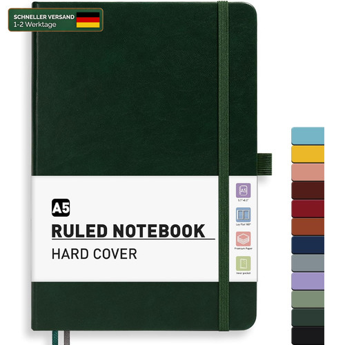 Notizbuch liniert leder - a5,