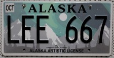 Alaska Nummernschild USA Kennzeichen Original Auto Schild US License Plate LEE