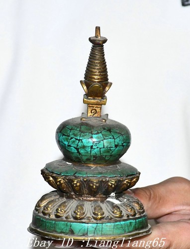 Altes tibet bronze inlay - altes,