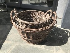 2 x Großer Korb Flechtkorb für Kaminholz Kaminholzkorb Holzkorb Korb Weidekorb