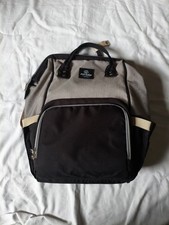 Pipi Bear Wickelrucksack Baby Mama Rucksack Grau Schwarz Sehr Guter gebr Zustand