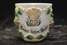 Alt Reservistika Tasse Porzellan Militär Soldat 9cm Rgt 28 Krone Deutsches Reich