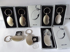 5 Stück Schlüsselanhänger Metall matt Oval mit EKW Chip Gravur geeignet