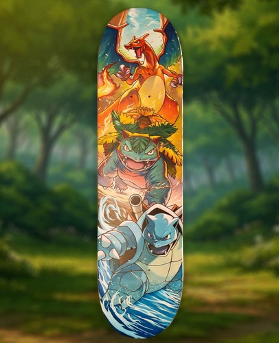 Pokemon handbemalt skateboard - pokemon,