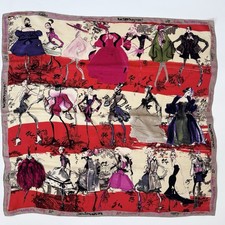 CHRISTIAN LACROIX SEIDENTUCH "20 JAHRE MODE" 87cm HANDGEROLLT *WUNDERSCHÖN*