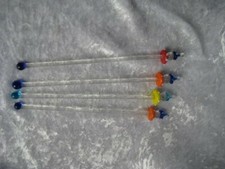 Glasstab Cocktail Sticks Oliv Spikes Swizzle Glas Sticks Lauscha-Murano?  90er 
