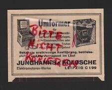 LEIPZIG, Werbung 1941, Junghanns & Kolosche Elektromotoren-Werke