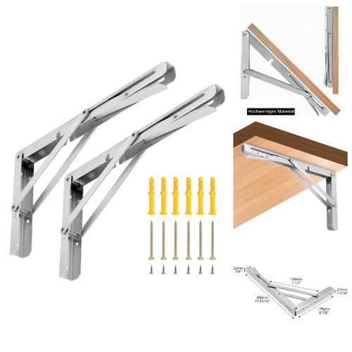 Edelstahl klappkonsole 300mm - klappkonsole, 2
