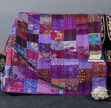 Vintage Kantha Quilt Lila