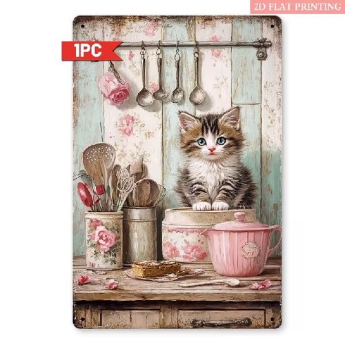 Blechschild katze kitten - kitten, in