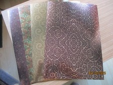 4x Motiv-Spiegelkarton, Metall-Ornamentik, 4 verschiedene Designs,  A4,