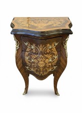 Barock Kommode Stilmöbel Intarsien Metall Beschläge Schubladen 