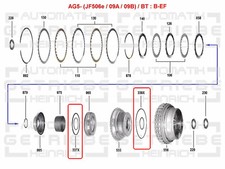 D-Ring Satz von; 09B 323 921 B ; 09B323921B ;von Automatikgetriebe VW, Ford AG5