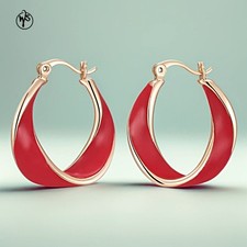 Ohrringe Rote Emaille