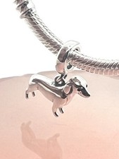 WURST WELPE WELPE HUND DACKEL CHARM GESCHENK 🌺 925 STERLING SILBER FÜR ARMBAND