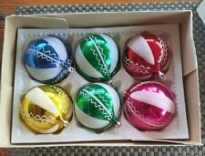 6 alte Christbaum Kugeln Glas