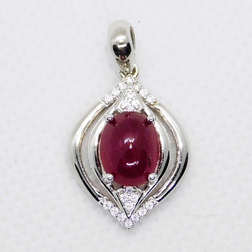 Oval cabochon rubin - cabochon,