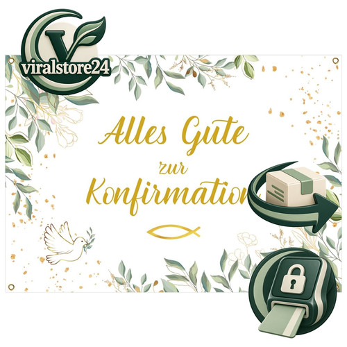 Konfirmation banner 172x118cm - konfirmation,