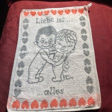 Leolux Frottee Handtuch Liebe Ist….alles- Gästehandtuch Vintage