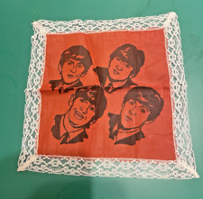 60er Jahre Original BEATLES Souvenir TASCHENTUCH mit Spitze, 1965 True Vintage !
