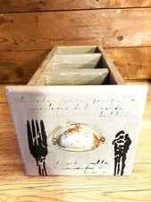 Utensilo, Besteck Tischbox, Vintage, Shabby Chic, ca. 40 x 16 x 14 cm, Schublade
