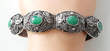 SILBER ARMBAND ° JADE ° China ° Blattdekor ° Silberschmuck °