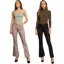 Damen Bootcut Hose Hüfthose