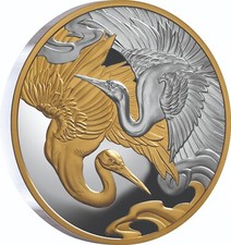 1 $ Dollar Cranes Gold-plated