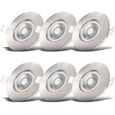 6x LED Einbauspots dimmbar Badlampe IP44 Einbau-Leuchte 5W Spot Strahler flach