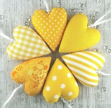 Tilda Stoffherzen in gelb /