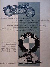 BMW Motorrad R 27, R 50, R 50 S, R 60,  R 69 S, originale Werbung aus 1960