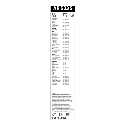Scheibenwischerarme 530mm - 2, /