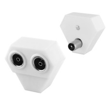 DVB-C TV Radio Antennen Adapter Verteiler Splitter IEC 2 Koax Buchse - 1 Stecker