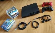 Playstation 3 - PS3 Slim (320 GB) mit 10 Spiele, 2 Controller, Kabeln und Extras