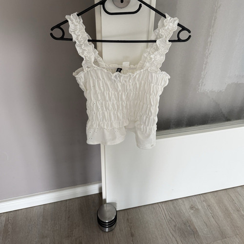 Damen crop top s weiß - h&m,