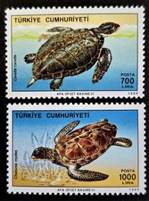 Briefmarken alt old Stamps Türkei Türkiye Tiere Schildkröte Set Sammlung selten