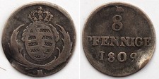 Sachsen 8 Pfennig 1809 Billon