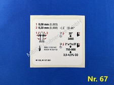 Aufkleber Motordaten Mercedes